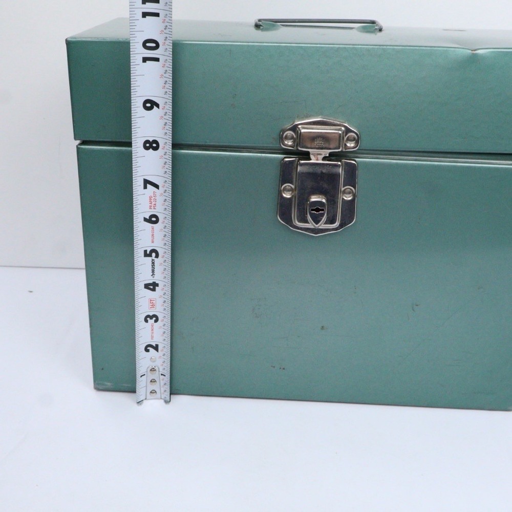 VTG Office Supply / Storage MCM Hamilton Skotch Porta-File Green Metal Box - Picture 6 of 9